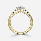 1.9 CT - 2.9 CT Marquise Cut Art Deco Vintage Style Moissanite Engagement Ring