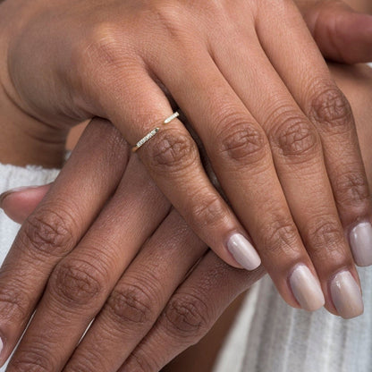 0.08 TCW Round Moissanite Open Cuff Wedding Band