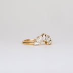 0.6 TCW Multi Shape CVD Diamond Fan Curved Wedding Band