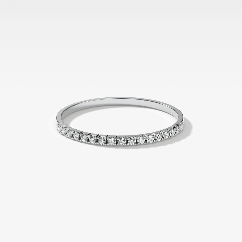 0.17 TCW Round CVD Diamond Petite French Pave Wedding Band