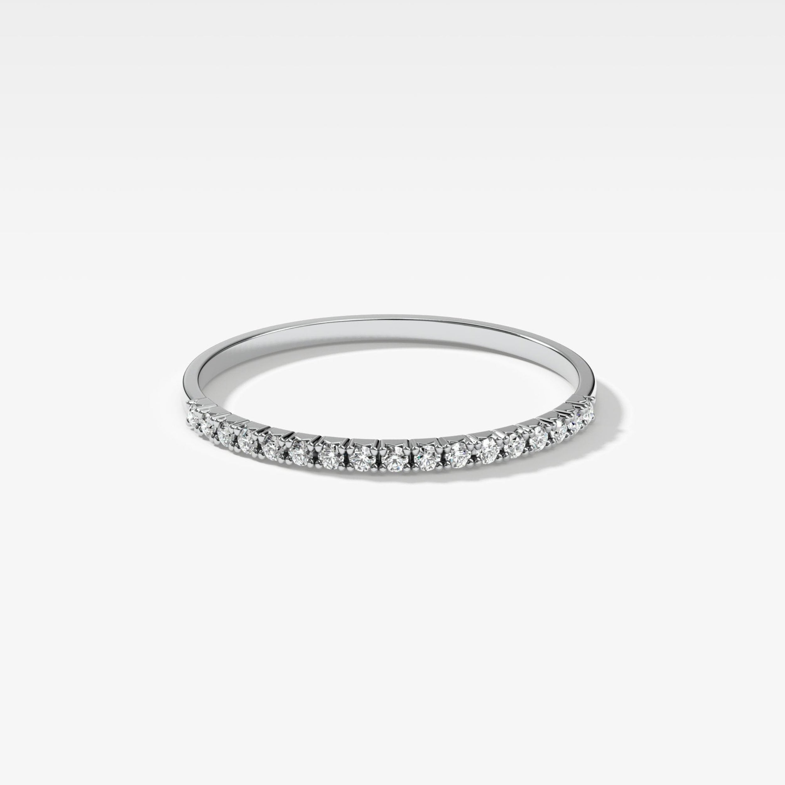 0.17 TCW Round CVD Diamond Petite French Pave Wedding Band