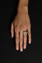 3.8 TCW Round Cut Lab grown Diamond Open Band Pave Engagement Ring