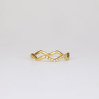 0.44 TCW Round CVD Diamond Zig-Zag Dot Wedding Band