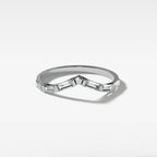 0.32 TCW Baguette CVD Diamond Chevron Bar Set Wedding Band