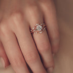 0.12 TCW Round & Pear CVD Diamond Curved Scattered Wedding Band