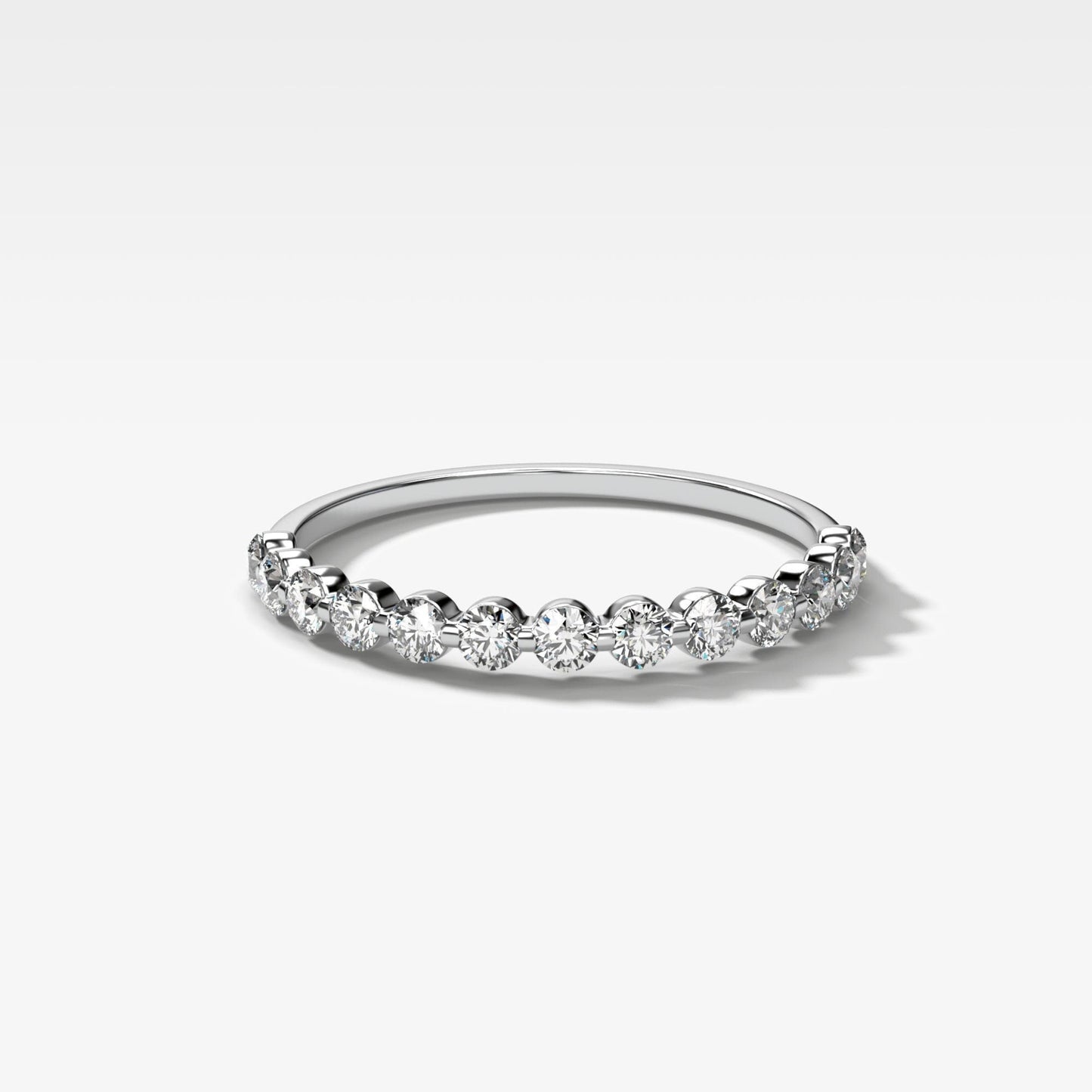 0.5 TCW Round CVD Diamond Dainty Half Eternity Wedding Band