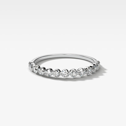0.5 TCW Round CVD Diamond Dainty Half Eternity Wedding Band