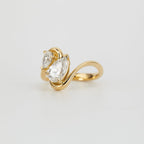 1.37 TCW Pear Cut Lab grown Diamond Two Stone Engagement Ring