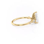 3 CT - 3.5 CT Pear Cut Milgrain Art Deco Style Moissanite Engagement Ring