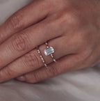0.1 TCW Round & Marquise CVD Diamond Dainty Wedding Band
