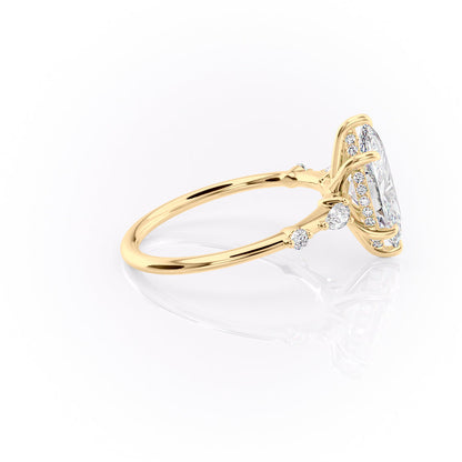 2 CT - 3 CT Marquise Cut Hidden Halo Cluster Moissanite Engagement Ring