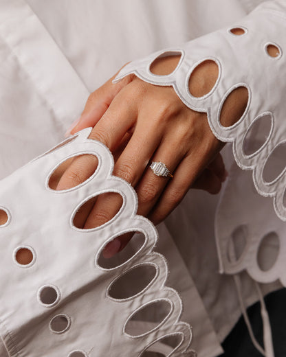 1.82 CT - 2.82 CT Emerald Cut Lab grown Diamond Five Stone Engagement Ring