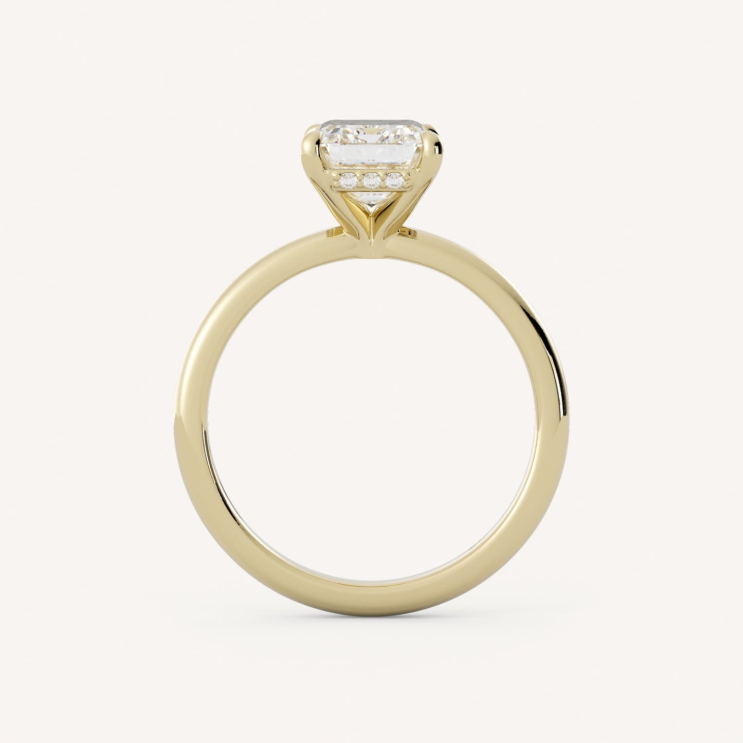 1 CT - 3 CT Emerald Cut Lab grown Diamond Hidden Halo Engagement Ring