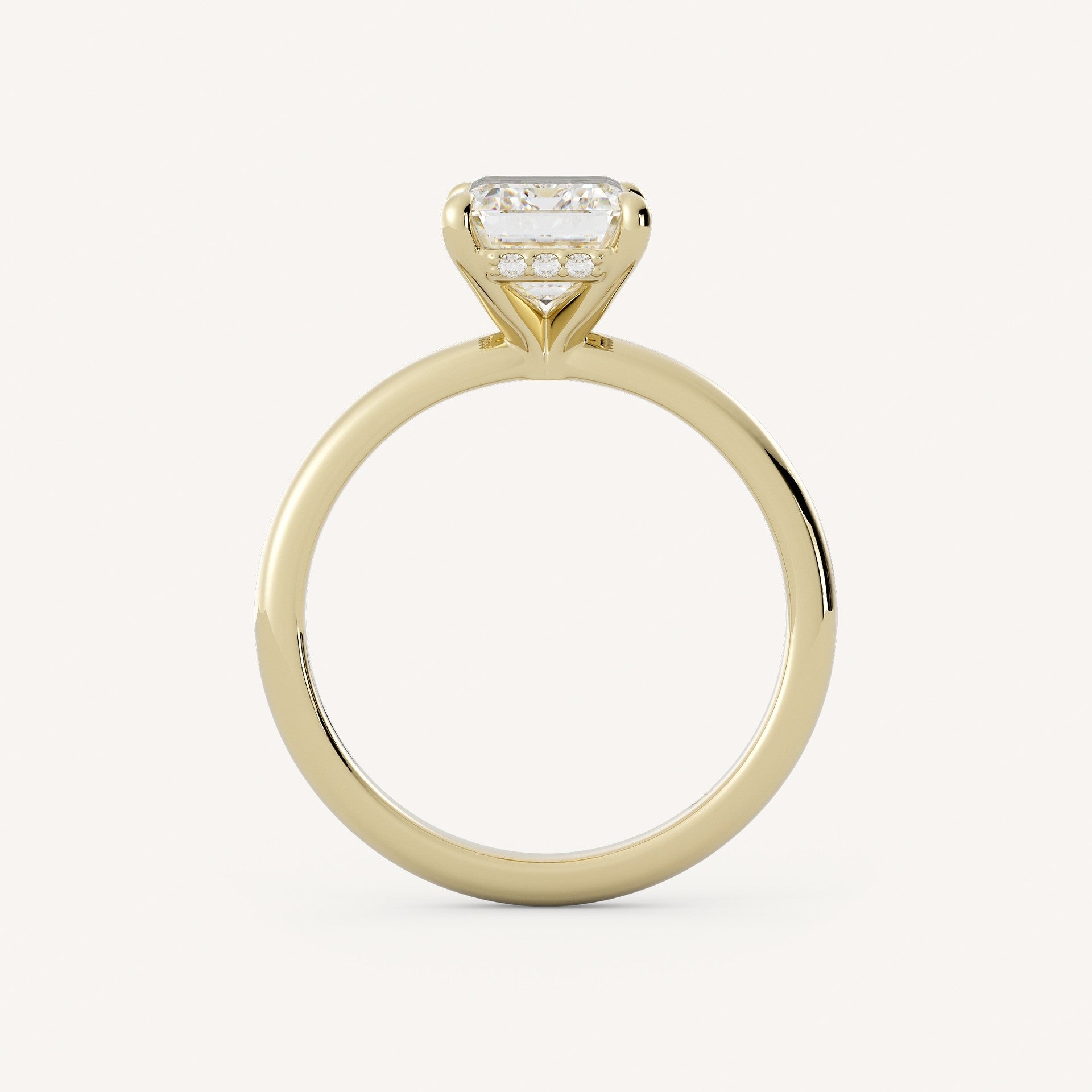 1 CT - 3 CT Emerald Cut Lab grown Diamond Hidden Halo Engagement Ring