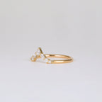 0.17 TCW Marquise, Pear & Round CVD Diamond V-Shaped Wedding Band