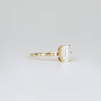 1.01 CT - 3.01 CT Emerald Cut Lab grown Diamond Side Stone Engagement Ring