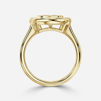 1 CT - 2 CT Round Cut Bezel Set Cluster Unique Moissanite Engagement Ring