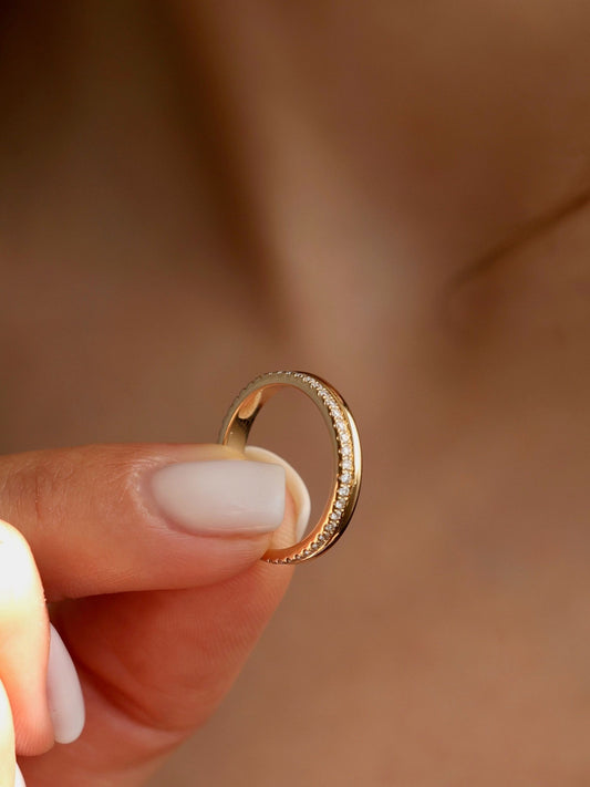 0.4 TCW Round CVD Diamond Pave Wedding Band