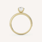 0.7 CT - 1.75 CT Pear Cut Lab grown Diamond Pave Engagement Ring
