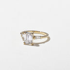 1.56 CT - 3.56 CT Emerald Cut Lab grown Diamond Three Stone Engagement Ring