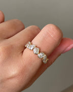 2.21 TCW Mix Fancy CVD Diamond Half Eternity Bezel Wedding Band