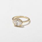 1.82 CT - 2.82 CT Oval Cut Lab grown Diamond Solitaire Bezel Setting Engagement Ring