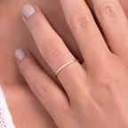0.066 TCW Round Moissanite Thin Stacking Wedding Band