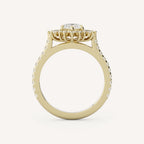 0.75 CT - 1.25 CT Oval Cut Lab grown Diamond Halo & Pave Setting Engagement Ring