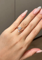 1 CT Marquise Cut Lab grown Diamond Cuff Engagement Ring