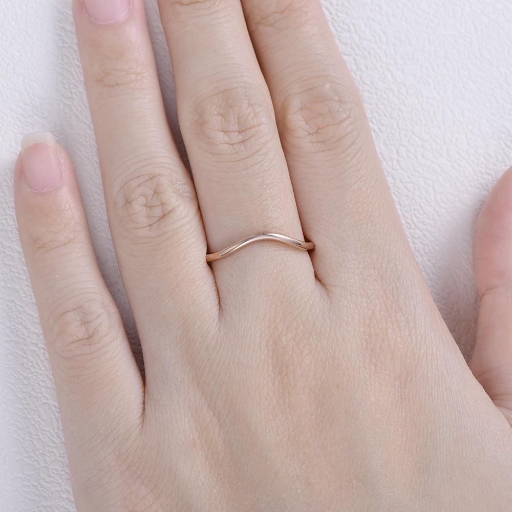 Plain Wave Style Wedding Band