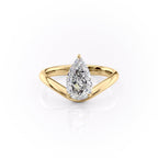 1 CT - 2 CT Pear Cut Solitaire Moissanite Engagement Ring