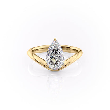 1 CT - 2 CT Pear Cut Solitaire Moissanite Engagement Ring
