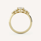 1.2 TCW Oval Cut Lab grown Diamond Five Stone Engagement Ring