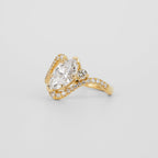 1.52 CT Marquise Cut Lab grown Diamond Side Stone with Pave Setting Engagement Ring