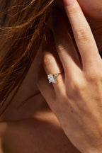 2.5 CT Pear Cut Three Stone Moissanite Engagement Ring