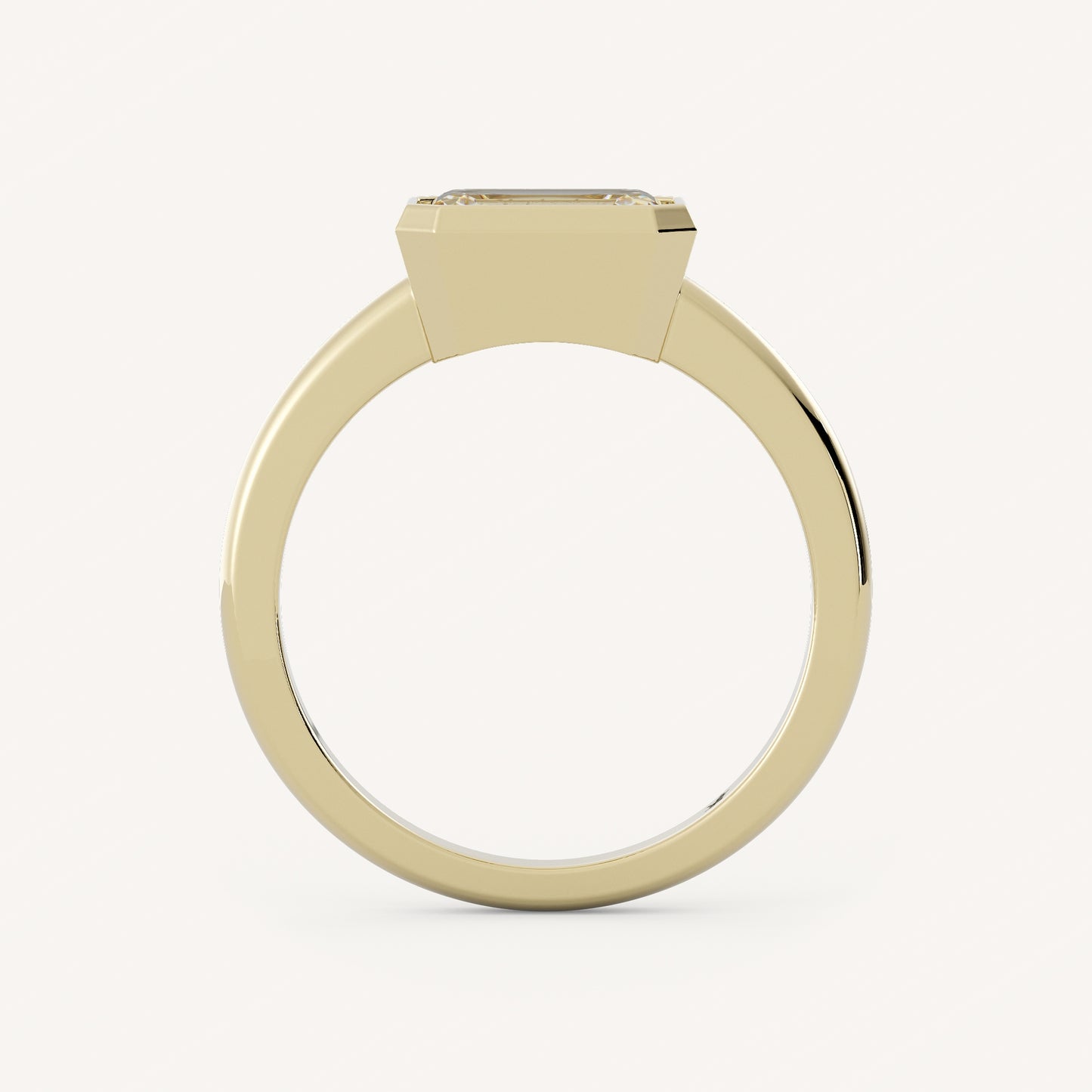 1 CT - 3 CT Emerald Cut Lab grown Diamond Bezel Setting Solitaire Engagement Ring