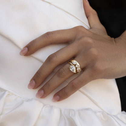 1 CT - 2 CT Pear Cut Floated Solitaire Moissanite Engagement Ring