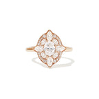 0.66 CT Oval Cut Moissanite Flora Mosaic Engagement Ring