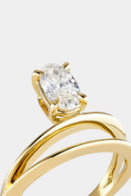 0.8 CT - 1.5 CT Oval Cut Lab grown Diamond Double Band Engagement Ring