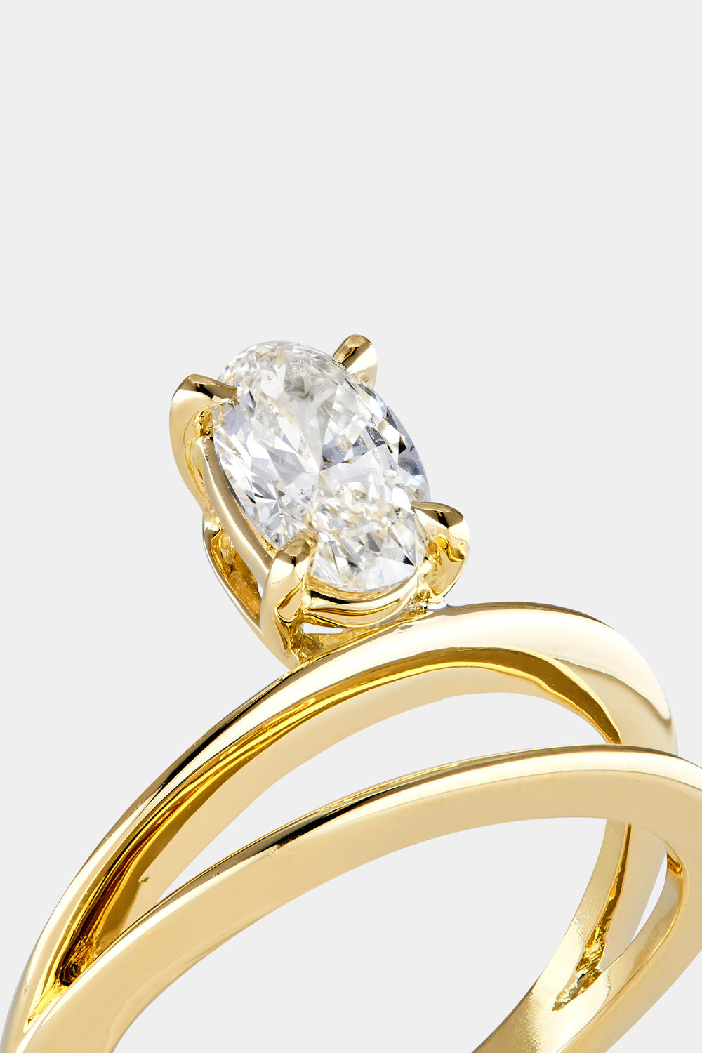 0.8 CT - 1.5 CT Oval Cut Lab grown Diamond Double Band Engagement Ring