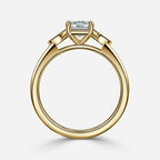 2 CT - 3 CT Emerald Cut Three Stone Milgrain Set Moissanite Engagement Ring