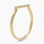 0.054 TCW Round Moissanite Bar Wedding Band