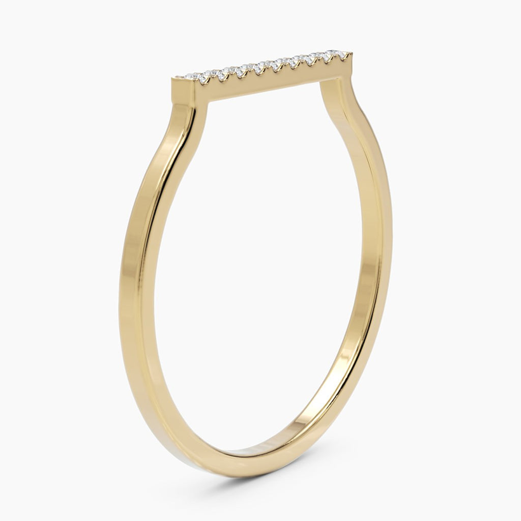 0.054 TCW Round Moissanite Bar Wedding Band