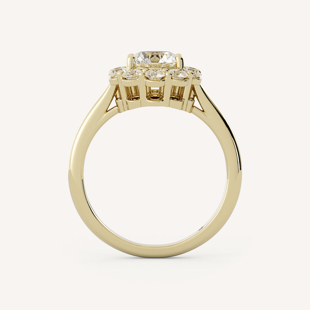 1 CT - 1.25 CT Round Cut Lab grown Diamond Halo Engagement Ring