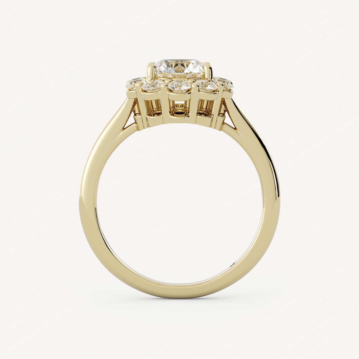 1 CT - 1.25 CT Round Cut Lab grown Diamond Halo Engagement Ring