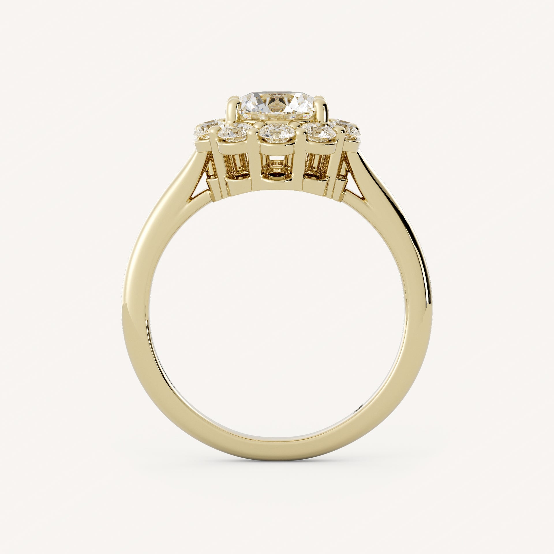 1 CT - 1.25 CT Round Cut Lab grown Diamond Halo Engagement Ring