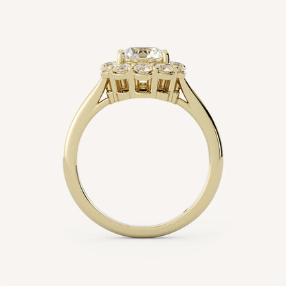 1 CT - 1.25 CT Round Cut Lab grown Diamond Halo Engagement Ring