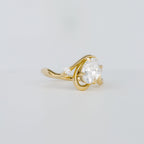 1.21 CT - 3.21 CT Oval Cut Lab grown Diamond Side Stone Engagement Ring