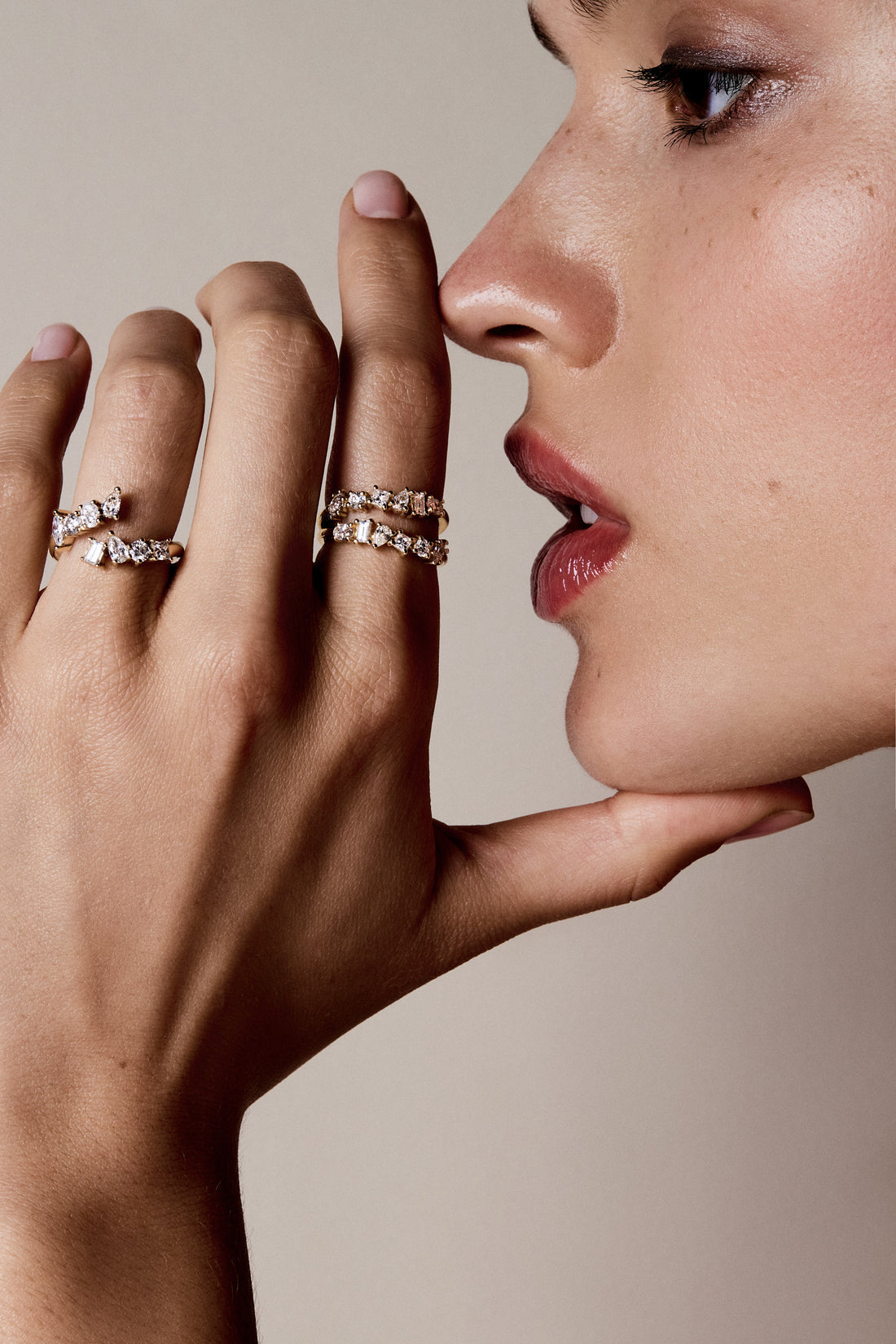 0.6 TCW Multi Stone Moissanite Diamond Wedding Band