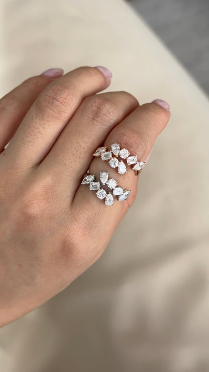 1.65 TCW Mix Shape CVD Diamond Open Wedding Band